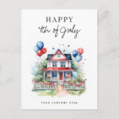 4 juli Feestelijk Huis Vastgoed Promotie Feestdagenkaart (Voorkant)