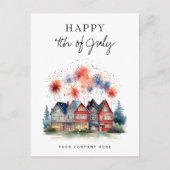 4 juli Feestelijk Huis Vuurwerk Realty Feestdagenkaart (Voorkant)