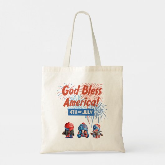 4 juli feestelijke gnomen tote bag (Achterkant)