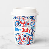 4 juli Feestelijke Party Paper Cup Papieren Bekers (Achterkant)