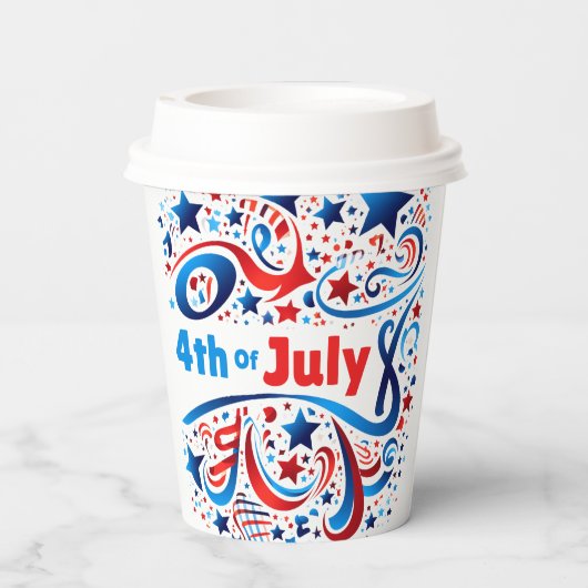 4 juli Feestelijke Party Paper Cup Papieren Bekers (Achterkant)