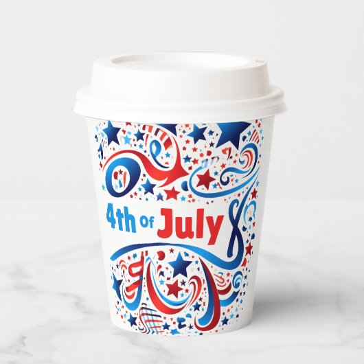 4 juli Feestelijke Party Paper Cup Papieren Bekers (Voorkant)