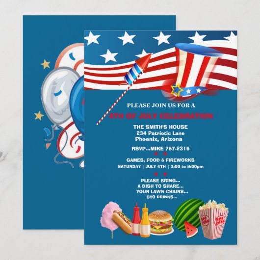 4 juli Feestelijke Viering Patriottisch Kaart (Voorkant / Achterkant)