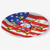 4 juli Feestfeest Papier Borden Papieren Bordje (Gekanteld)