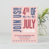 4 juli Feestje Rood Wit Blauw Patriottisch Kaart (Staand voorkant)