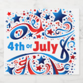 4 juli Feestlabels | Verenigde Staten Stars & Stri Sparkling Wijnetiket (Enkel label)