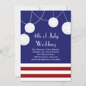 4 juli Feestlantaarns Bruiloft Uitnodiging (Voorkant)