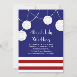 4 juli Feestlantaarns Bruiloft Uitnodiging