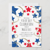 4 juli-feeststerren nep gouden spiralen kaart (Voorkant)