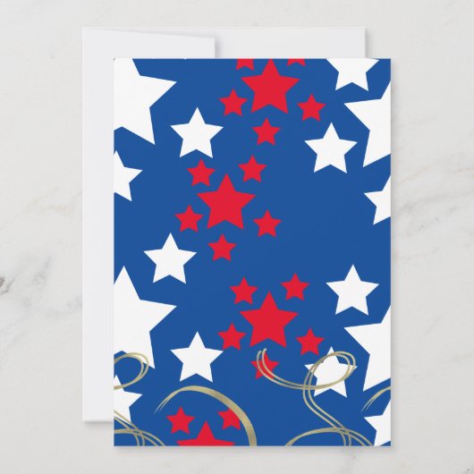 4 juli-feeststerren nep gouden spiralen kaart (Achterkant)