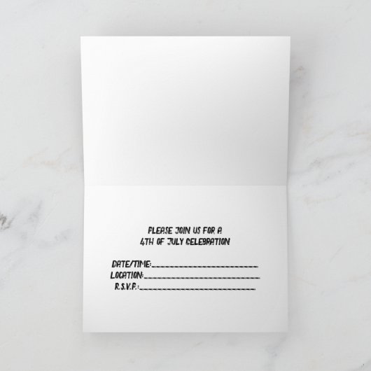 4 juli Feestuitnodiging met Zonnebril (Binnen)