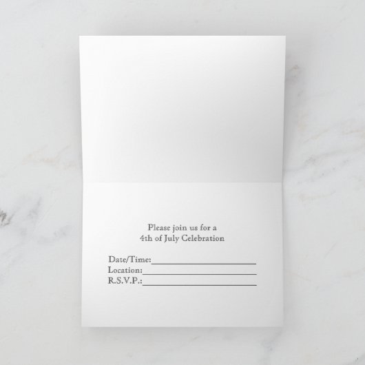 4 juli Feestuitnodiging, Onafhankelijkheidsdag (Binnen)