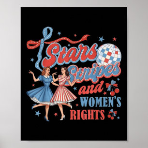 4 juli feministische sterren strepen en vrouwenrec poster