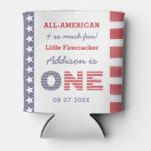 4 juli Firecracker 1e verjaardag Favor Blikjeskoeler (Voorkant)