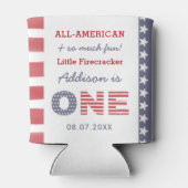 4 juli Firecracker 1e verjaardag Favor Blikjeskoeler (Achterkant)