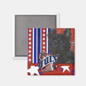 4 juli Firecracker - Cairn Terrier Donker - Rosco Magneet (Voorkant / Achterkant)