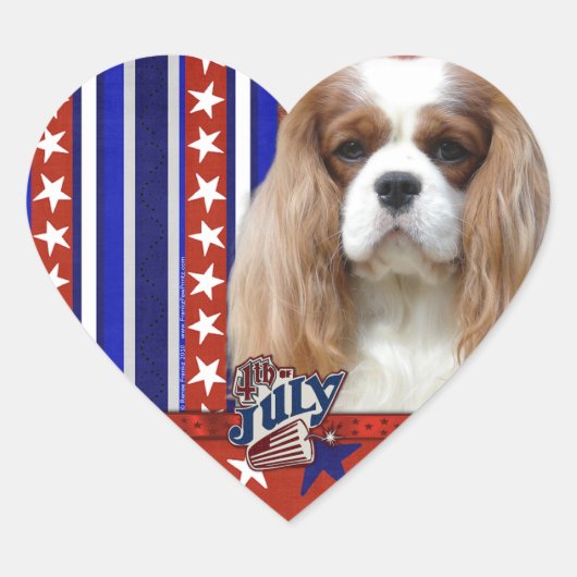 4 juli Firecracker - Cavalier - Blenheim Hart Sticker (Voorkant)