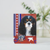 4 juli Firecracker - Cavalier - Tri-color Briefkaart (Staand voorkant)