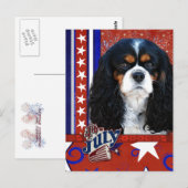 4 juli Firecracker - Cavalier - Tri-color Briefkaart (Voorkant / Achterkant)