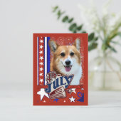 4 juli Firecracker - Corgi Briefkaart