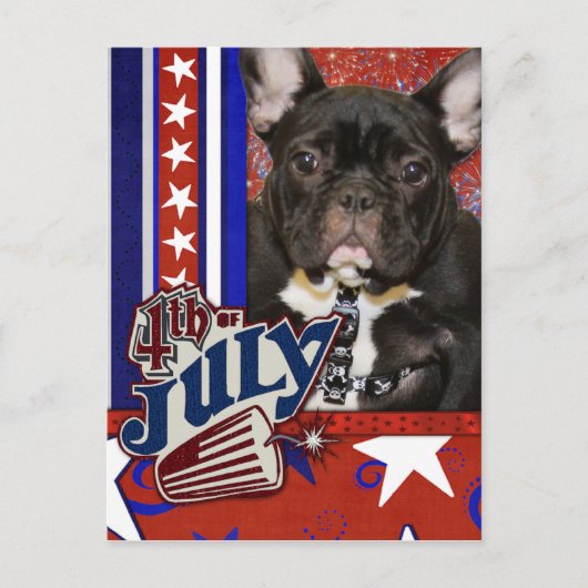 4 juli Firecracker - Franse Bulldog Briefkaart (Voorkant)