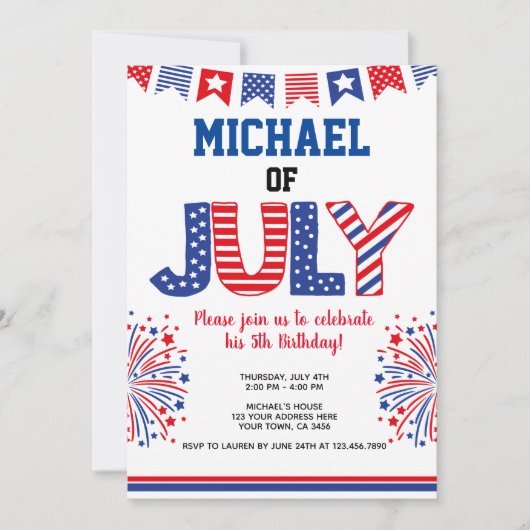 4 juli, Firecracker Kaart (Voorkant)