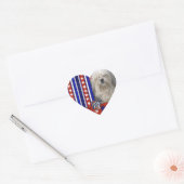 4 juli Firecracker - Lowchen Hart Sticker (Envelop)