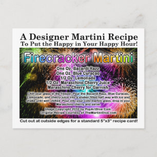 4 juli Firecracker Martini Recept Briefkaart