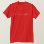 4 juli Firecracker Minimalist White Script T-shirt (Design voorkant)