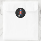 4 juli Firecracker Nurse Funny America Scrub Ronde Sticker (Tas)