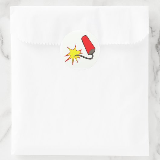 4 juli Firecracker Ronde Sticker (Tas)