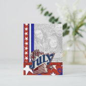 4 juli Firecracker - UW FOTO ingevoegd Briefkaart (Staand voorkant)