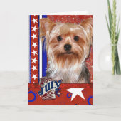 4 juli Firecracker - Yorkshire Terrier Kaart (Voorkant)