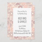 4 juli Firecrackers Onafhankelijkheidsdag BBQ Kaart (Voorkant / Achterkant)