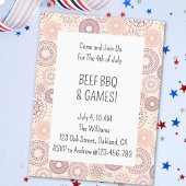 4 juli Firecrackers Onafhankelijkheidsdag BBQ Uitnodiging Briefkaart