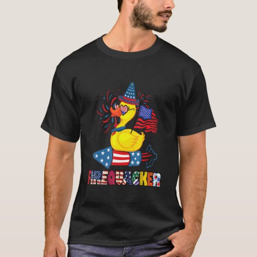 4 juli Firequacker Patriotic Rubber Duck T-shirt (Voorkant)