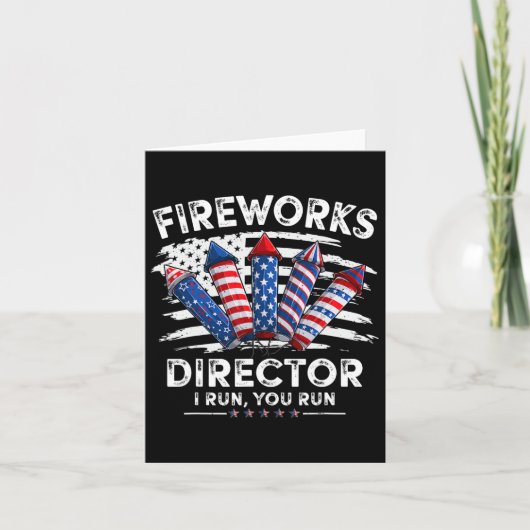 4 juli Fireworks Director Ik run You Run Mannen B Kaart (Voorkant)