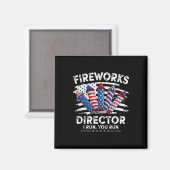 4 juli Fireworks Director Ik run You Run Mannen B Magneet (Voorkant / Achterkant)
