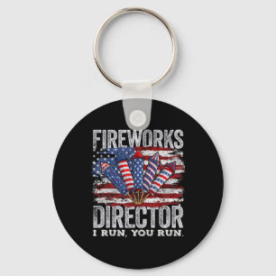 4 juli Fireworks Director Ik run You Run Mannen B Sleutelhanger