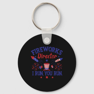 4 juli Fireworks Director Ik run You Run Mannen B Sleutelhanger