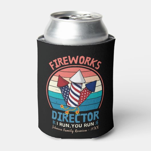 4 juli Fireworks Director... ik runde je grappig Blikjeskoeler (Blikje Voorkant)