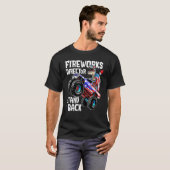 4 juli Fireworks Director Rex Monster Truck K T-shirt (Voorkant volledig)
