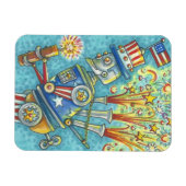 4 JULI FIREWORKS ROBOT, AMERIKANA MAGNET MAGNEET (Horizontaal)