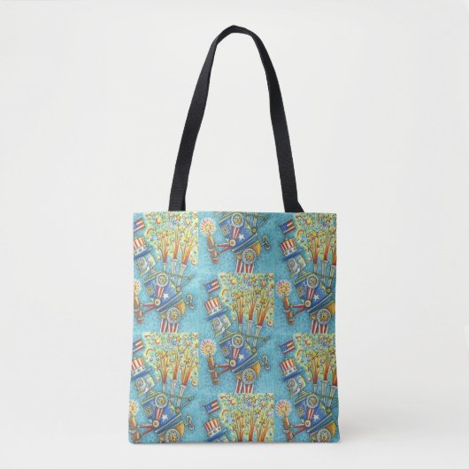 4 JULI FIREWORKS ROBOT, STEAMPUNK CANVAS TAS (Voorkant)