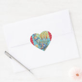 4 JULI FIREWORKS ROBOT STICKERS Hart * Blad (Envelop)