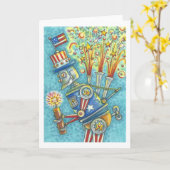 4 JULI FIREWORKS ROBOT WENSKAART blanco Kaart (Gele Bloem)