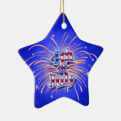 4 juli Fireworks Star Ornament (Rechts)