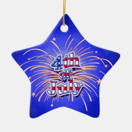 4 juli Fireworks Star Ornament (Voorkant)