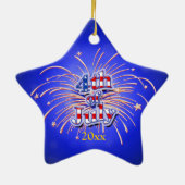 4 juli Fireworks Star Ornament (Achterkant)