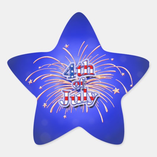 4 juli Fireworks Star Sticker (Voorkant)